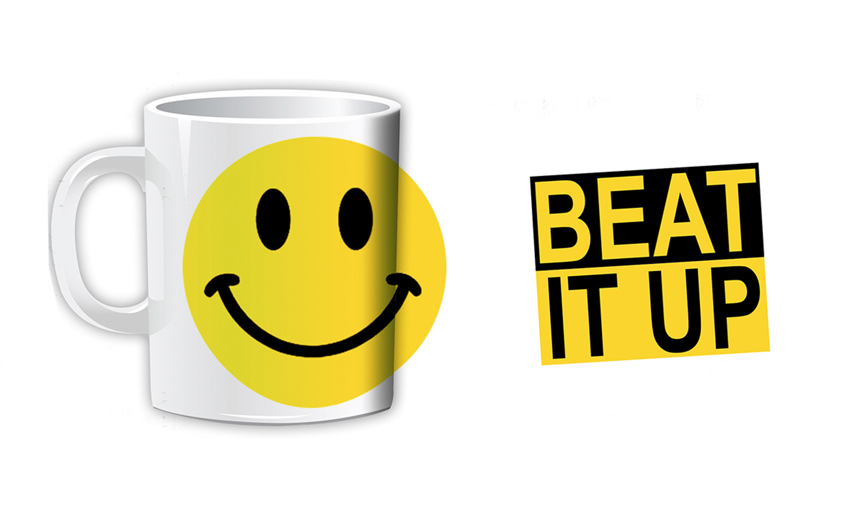 Beat It Up Happy Face 11oz Coffee Mug