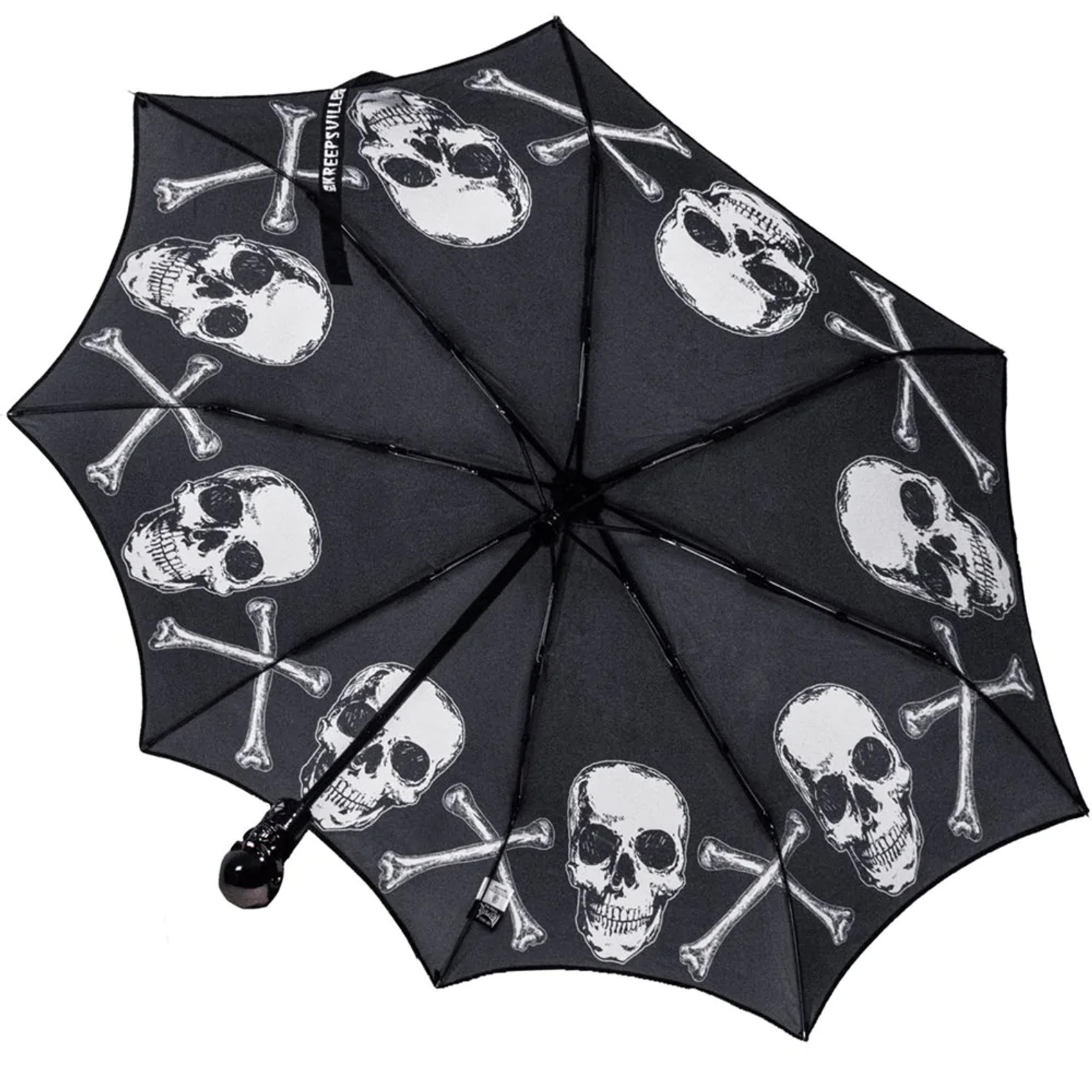 Kreepsville 666 - Skull Handle Anatomical Skull And Bones Umbrella