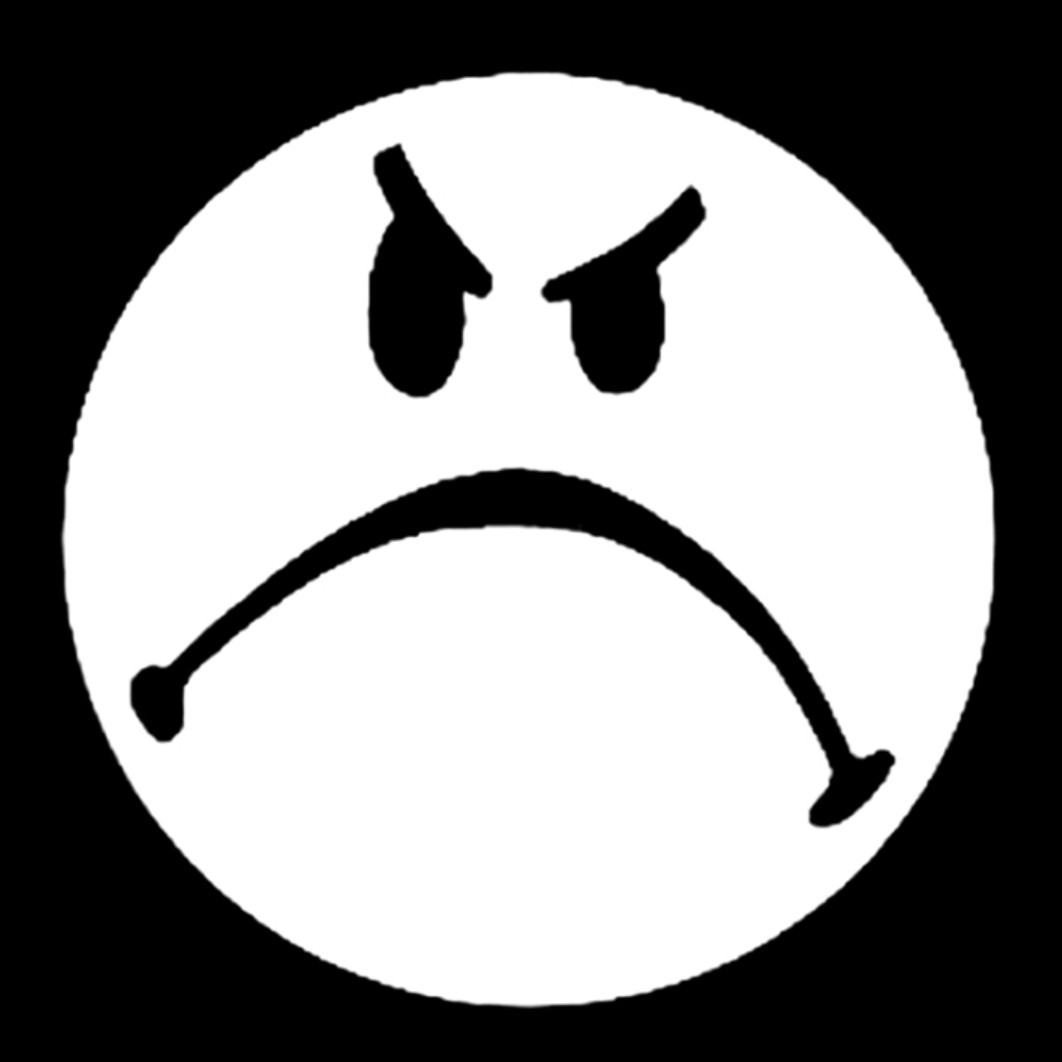 Grumpy Face 4x4" Printed Patch