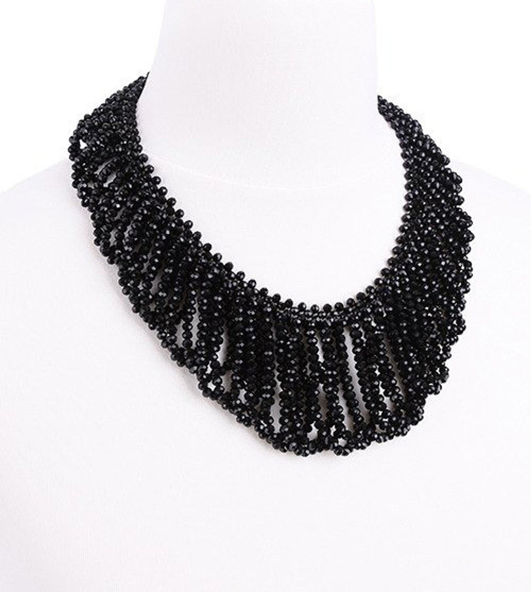 Black Beaded Frances Choker Necklace
