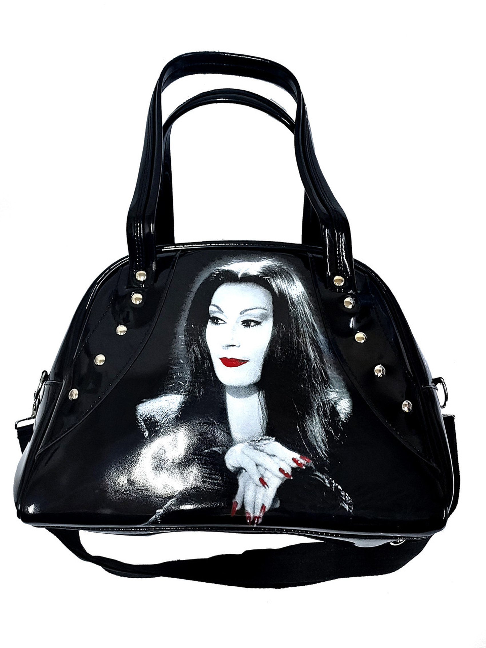 Addams Family - Morticia Black Patent Large Handbag