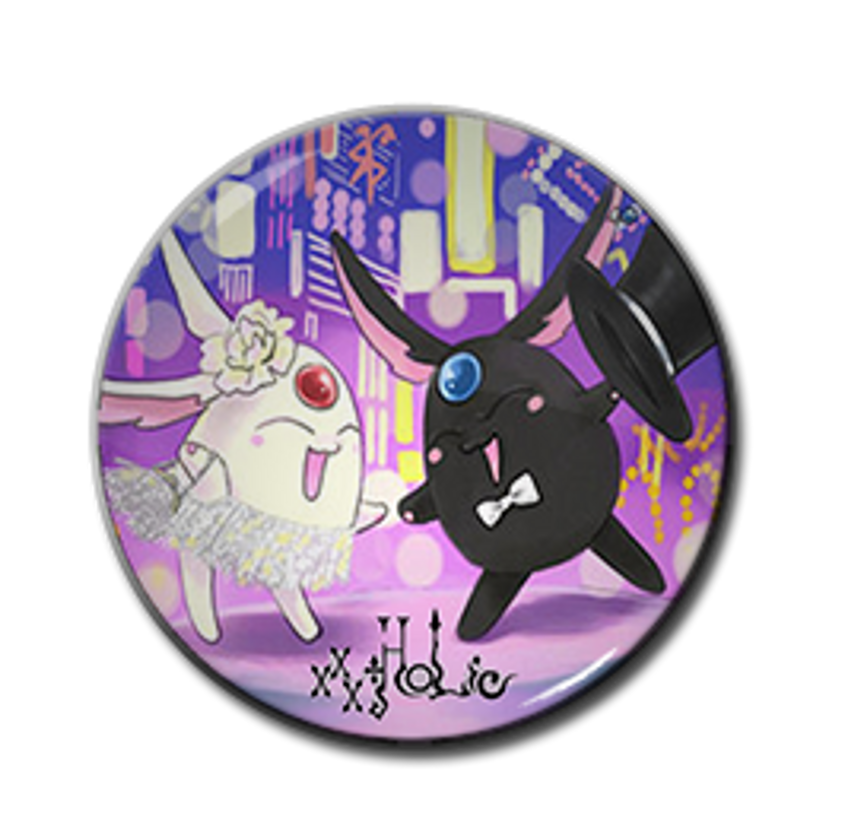 XXX Holic - White Mokona, Black Mokona 1.5" Pin