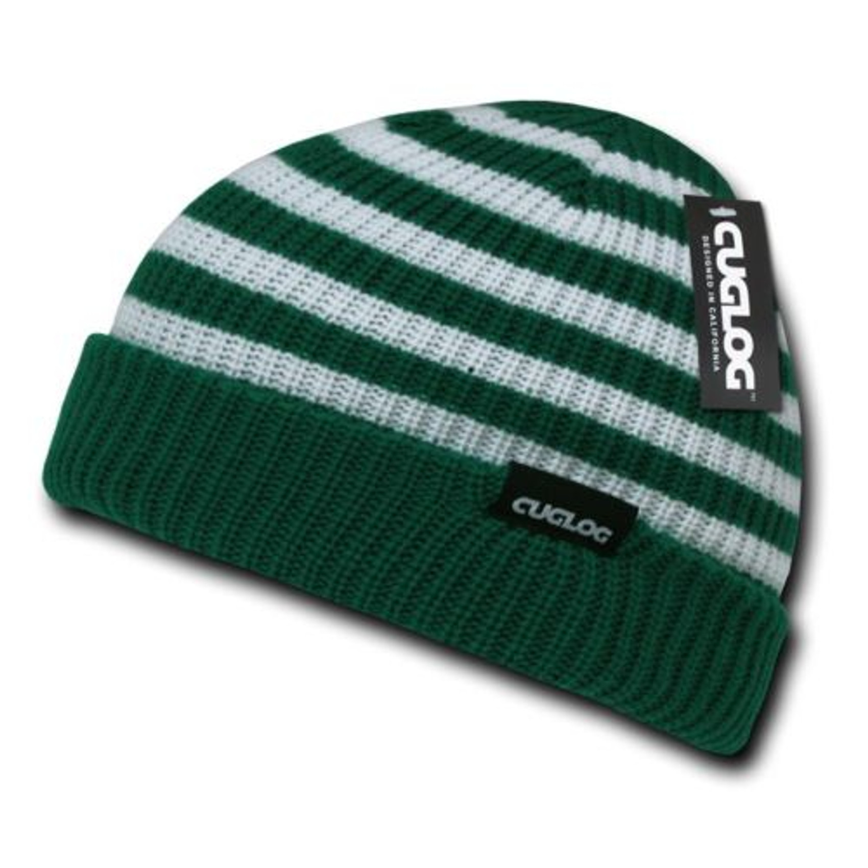 NuclearWaste-image Emerald Green and White Kilimanjaro Striped Beanie