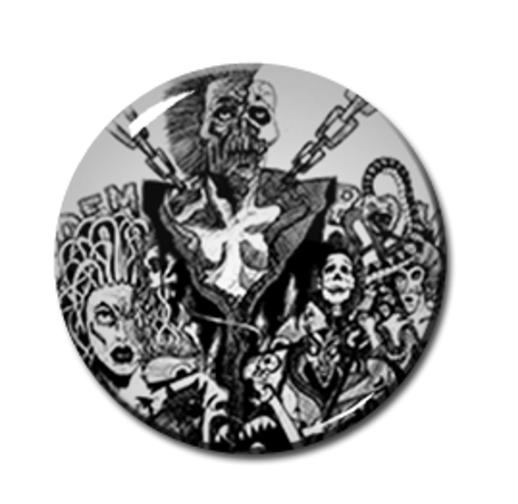 Broken Bones - Crucifix 2.25" Pin