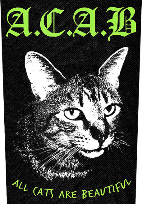 A.C.A.B. - All Cats Are Beautiful 10.75x15.5" Sublimated Backpatch