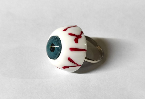 Blue Eyeball Adjustable Ring