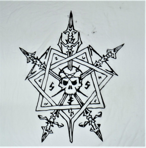 Hellhammer - Logo White Test Print Backpatch