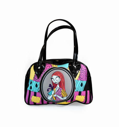 TNBC - Sally Skellington Black Patent Patched Handbag