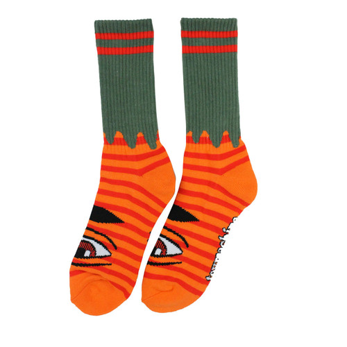 Toy Machine - Monster Striped Green & Orange Socks