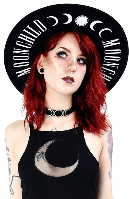 Moon Child Black Hat with Wide Brim - NO ESTA EN INV -