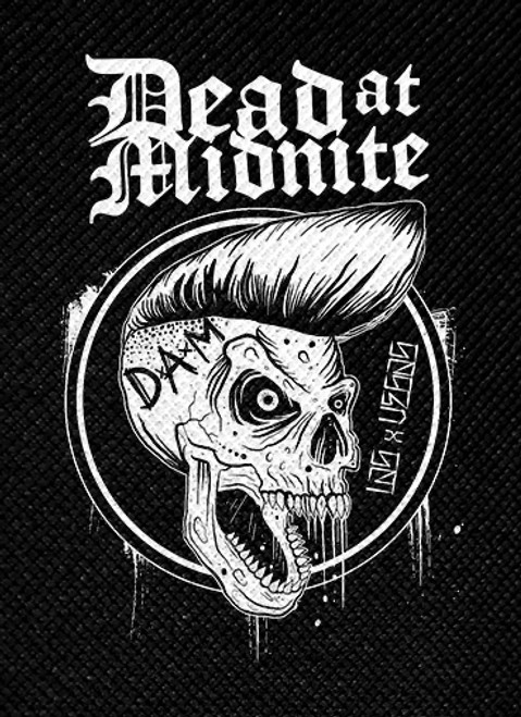 Dead at Midnite  Suave Skull 4x5.5" Printed Patch