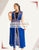 Palestinian Embroidered Open Abaya  Sleeveless Blue Tatreez