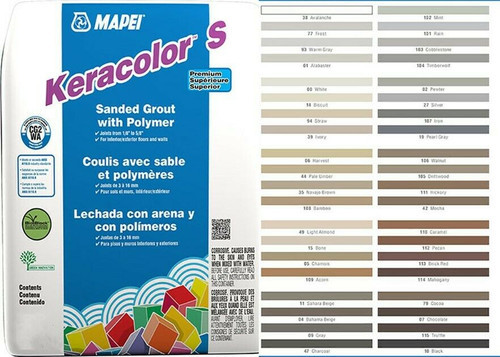 Mapei Kera color Sanded Waterfall #98 Grout 25 lb. bags Sanded Mapei