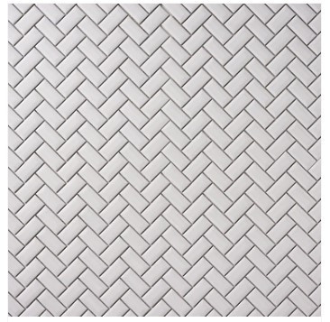Alameda White Gloss Diamond Herringbone Mosaic 12x12