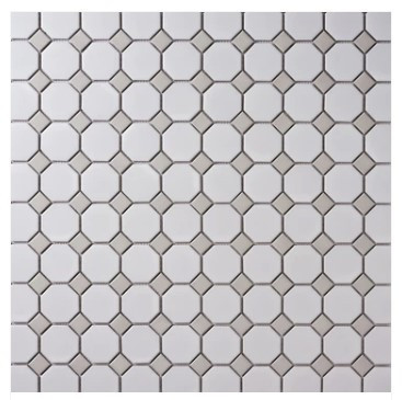 Alameda Octagon With Gray Dot Mosaic 12x12