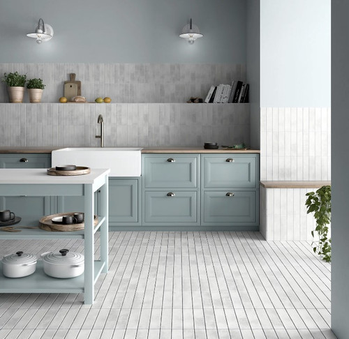 Argile 2.5" x 10" Porcelain Tile - Ice Tiles