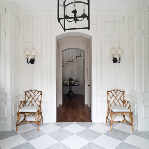 Carrara Honed 12x12 & Thassos Greek Marble Honed 12x12 Checker Board Pattern