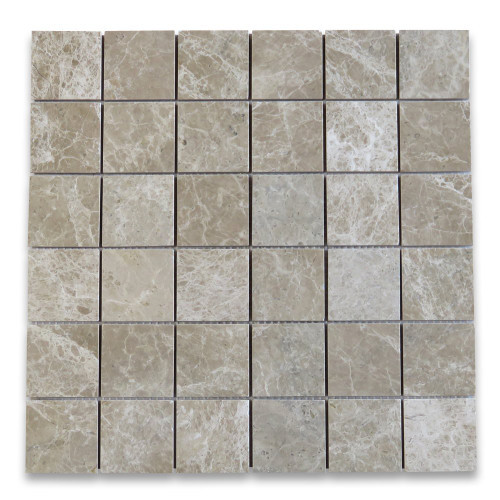 Light Emperador Marble Brushed 2x2 Mosaics