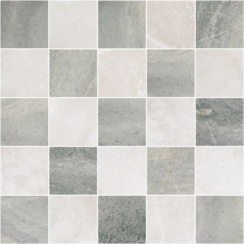 Botticino Turkish Tumbled 12x12 & Ming Green Tumbled 12x12 Checkerboard Marble Tiles
