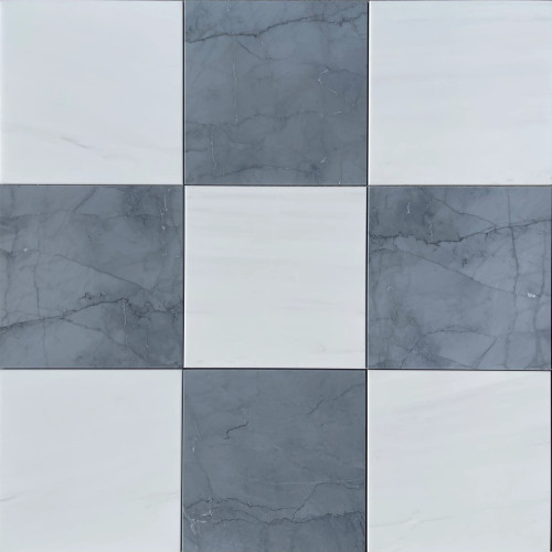 Checkerboard Dolomite and Bardiglio Imperiale Marble Honed 12x12