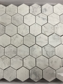 ARVEX CARRARA 2" POLISHED HEX