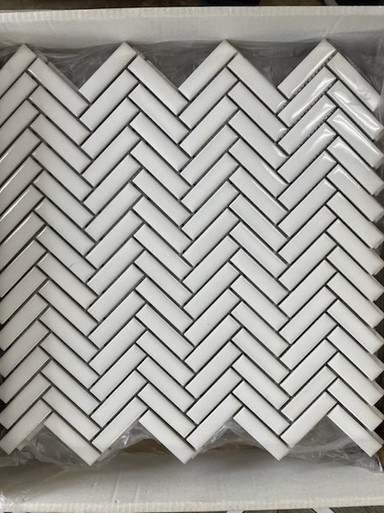 ARVEX WHITE THIN HERRINGBONE GLOSSY