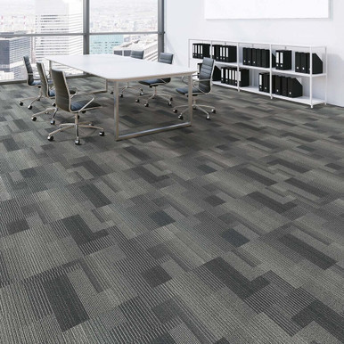 TAS Flooring Development Collection: Gunmetal 18 oz Polypropylene 19.7" x 19.7" Commercial Carpet Tile
