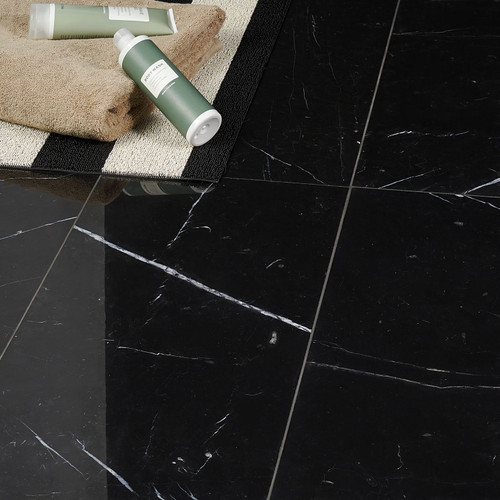 Nero Marquina Polished 12"x24" Marble Tiles