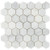 Ocean White Honed 2" Hexagon Marble Tile Mosaics