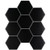 Alameda Black Satin Finish 4" Hexagon Mosaic