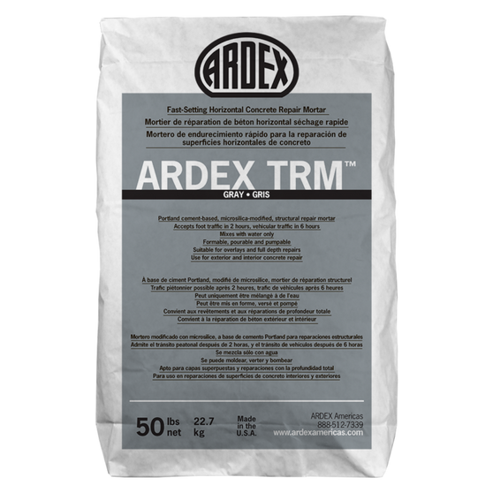ARDEX TRM TRANSPORTATION REPAIR MORTAR 50 LB Bag Fast-Setting Horizontal Concrete Repair Mortar