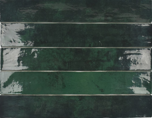 Zellige Emerald Green Gloss 2.5"x16" Ceramic Wall Tiles