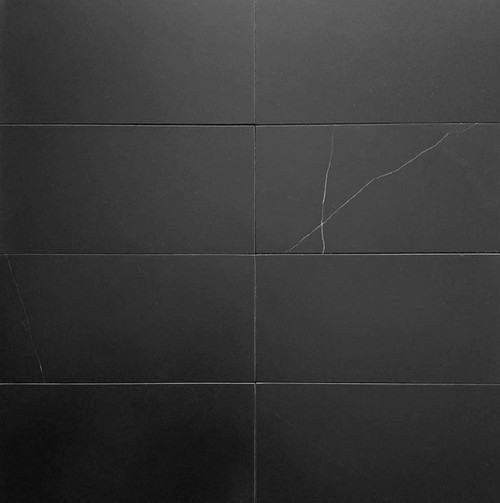 Nero Marquina Honed Marble Tiles 12x24