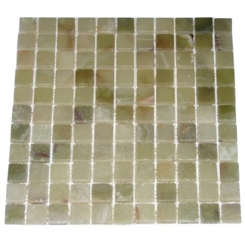 Green Onyx Tumbled 1"x1" Mosaic Tiles 12"x12" Mesh