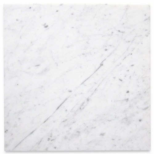 Carrara White Marble 18x18 Tile Honed
