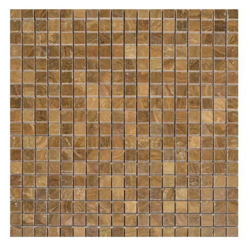 Palace Onyx Polished 5/8"x5/8" Mosaic Tiles 12"x12" Mesh