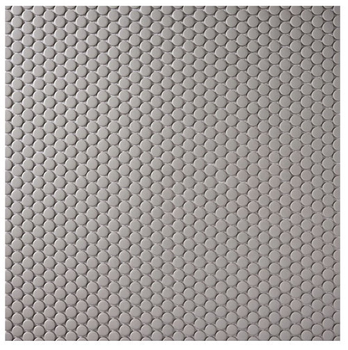 Alameda Gray Matte 12×12 Penny Round Mosaic