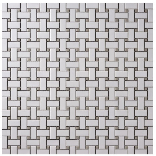 Alameda Basketweave with Gray Dot Mosaic 12x12