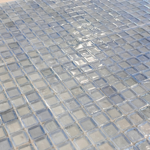 Oceanside Light Blue 1"x1" Glass Mosaic 13x13 Mesh $9.99 SF