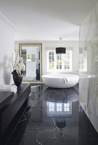 Nero Marquina Polished 24x24 Marble Tiles
