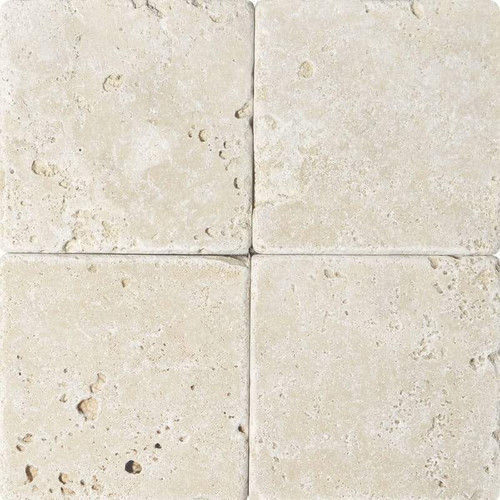 Travertino Chiaro Tumbled 4x4