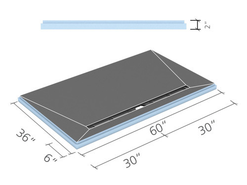 Wedi Fundo Linear Shower Base 36 in. x 60in. 43 5/16 inch 1 pc US9310001