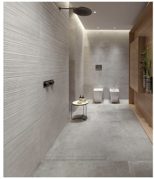 Glitch Ash Fault 24x48 & Glitch Ash Natural 24x48 Porcelain Tiles
