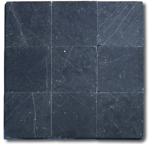 Nero Marquina Tumbled 12"x12" Marble Tile