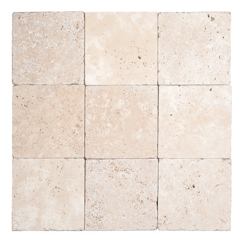 Ivory Premium Travertine 4×4 Tumbled