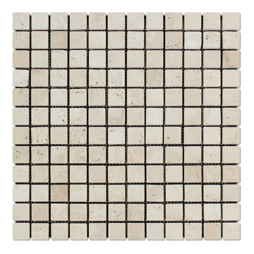 Ivory Premium Travertine Square 1″ X 1″
Tumbled