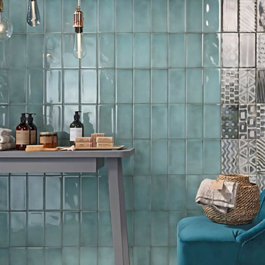Brezzo Turquoise Gloss 4x8 Wall Tile
