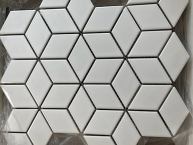 ARVEX WHITE RHOMBUS GLOSSY MOSAIC $6.99 Sq. Ft.