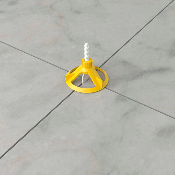 Install large format porcelain, ceramic and all natural stone tile up to 3/4" thick with the QEP LASH 360 Tile Leveling System. This two-part system eliminates uneven tiles by holding tile in place to prevent lippage. The stems, part B, C, and D, grant even 1/16" grout lines and align neighboring tile of the same thickness for a level surface. Stems are available 3 styles: In-Line, 3 Corner and 4 Corner. The caps, part A, hold the tile at an even height for lippage-free results. For quick and easy removal, clips are designed to break off below the surface of the tile. Caps can be removed and reused. The QEP LASH 360 Tile Leveling System is used by professional and DIY installers alike to save time while providing a level and consistently spaced wall or floor.

QEP LASH 360 Tile Leveling System Features:

Ideal to install porcelain, ceramic and all natural stone tile up to 3/4 in. thick
Available in 3 Formats to work with any tile layout
Durable nylon construction for a secure installation
Special design ensures even spacing when installing tile in-line
For quick and easy removal, clips are designed to break off below the surface of the tile
Flat Clips are for single use only
Caps can be removed and reused