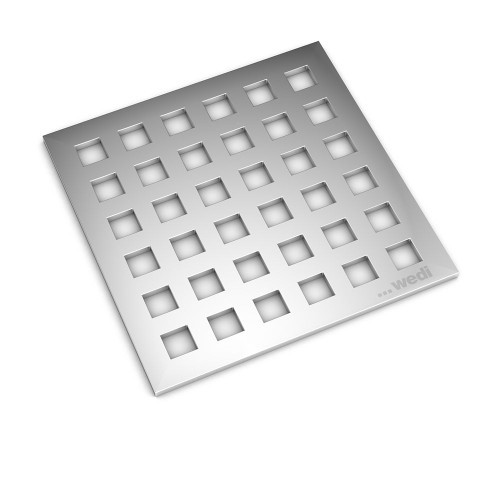 Wedi Fundo Drain Cover Set - 4" x 4" - Polished Chrome - US1000048